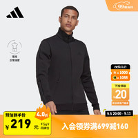 adidas 阿迪达斯 外套男装上衣 24春季运动服梭织透气休闲时尚连帽夹克男 H12217-立领设计- S