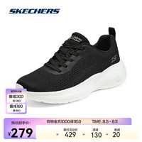 SKECHERS 斯凯奇 女子休闲鞋轻质运动鞋厚底跑步鞋117550 黑色/BLK 38