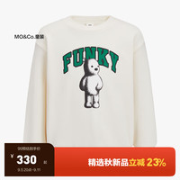 little MO&Co.亲子装 little moco童装24秋装男女童圆领套头印花长袖卫衣 米白色 130/64
