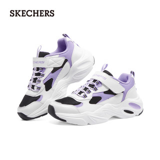 斯凯奇（Skechers）百搭运动鞋女大童小白鞋303901L 白色/黑色/紫色/WBPR 29码