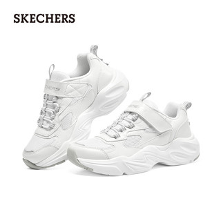 斯凯奇（Skechers）百搭运动鞋女大童小白鞋303901L 白色/银色/WSL 38码