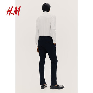 H&M2024秋季男装修身版衬衫1236607 黑色 165/84