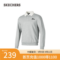 斯凯奇（Skechers）2024年秋季男款舒适学院风运动休闲P424M116 花纹灰色/01UV XXL