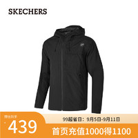 斯凯奇（Skechers）2024年秋季男款防泼水户外运动休闲P424M164 碳黑/0018 XXL