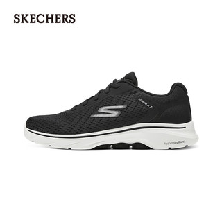 斯凯奇（Skechers）男士休闲健步鞋216636 黑色/白色/BKW 41