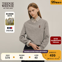 Teenie Weenie小熊秋季V领毛衣套头针织衫女 中灰色 155/XS