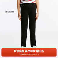little MO&Co.加绒 little moco童装24秋装女童复古修身弹力小脚裤牛仔长裤 牛仔黑色 160/64