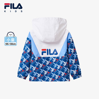 FILA【斐护科技】斐乐童装儿童上衣2024秋男小童连帽梭织外套 满印一-ZA 110