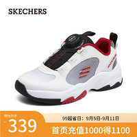 斯凯奇（Skechers）2024儿童男中大童休闲四季款405264L 白色/炭灰色/WBKR 36码