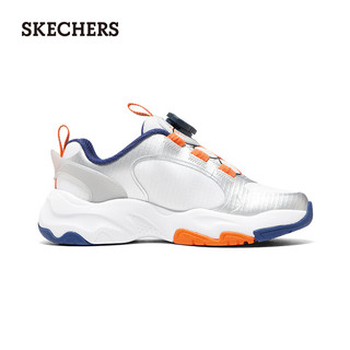 斯凯奇（Skechers）2024儿童男中大童休闲四季款405264L 银色/多彩色/SMLT 31码