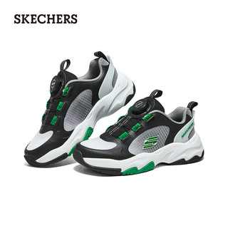 斯凯奇（Skechers）2024儿童男中大童休闲四季款405264L 黑色/白色/BKW 35码