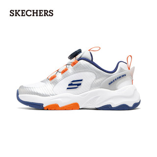 斯凯奇（Skechers）2024儿童男中大童休闲四季款405264L 银色/多彩色/SMLT 28.5码