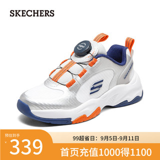 斯凯奇（Skechers）2024儿童男中大童休闲四季款405264L 银色/多彩色/SMLT 30码