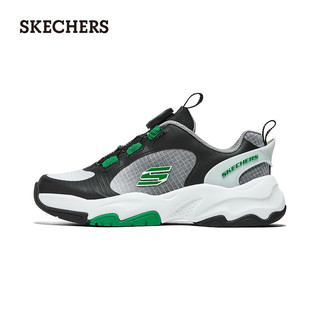 斯凯奇（Skechers）2024儿童男中大童休闲四季款405264L 黑色/白色/BKW 27.5码