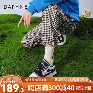 达芙妮（DAPHNE）小白鞋2024运动休闲鞋女增高显瘦软底板鞋JL 黑白色 37