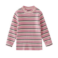 棉花堂儿童半高领毛衣2024秋冬新款男童女童条纹毛衣打底衫针织衫