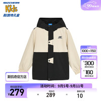 斯凯奇KIDS中性梭织连帽外套L324K004 碳黑/0018 175