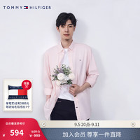 TOMMY HILFIGER【挺括牛津纺】 24秋冬男装商务休闲正装白色长袖衬衫J8433 【牛津纺微弹衬衫】-淡粉色TH3 L （：150-165斤）