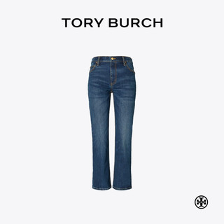 Tory Burch 汤丽柏琦【限时礼遇】棉质休闲牛仔喇叭裤TB 153248 深水洗色 401 23