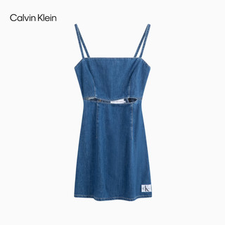 Calvin Klein Jeans24秋季女士ck纯棉复古性感绑带吊带牛仔连衣裙J223665 1A4-牛仔蓝 XS