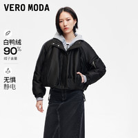 VEROMODA羽绒服女2024秋冬工装风时髦保暖光泽感面料通勤 黑色 155/76A/XS