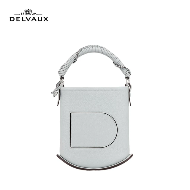 Delvaux德尔沃女士手提包水桶包Pin系列迷你单肩斜挎女包  云海蓝