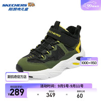 斯凯奇（Skechers）秋季商场款女童运动鞋时尚儿童透气405202L 橄榄色/黑色/OLBK 37码