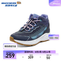 斯凯奇（Skechers）青少年休闲鞋潮流百搭运动鞋子303416L 海军蓝色/薰衣草色/NVLV 35码