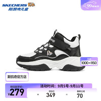 Skechers斯凯奇冬季儿童运动鞋棉鞋女童保暖加绒雪地靴子302527L 白色/黑色/WBK 33.5码