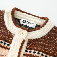 小猪班纳童装2024秋装新款儿童开襟长袖衫小童男童针织潮款毛线衣