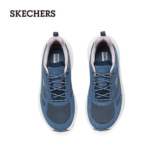 斯凯奇（Skechers）2024年秋季女款高回弹健步鞋复古配色125060 海军蓝色/粉红色/NVPK 37