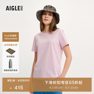 AIGLE 艾高 短袖T恤2024年春夏DFT速干吸湿排汗SILVADUR抗菌女 薰浅粉红 AT496 L(170/92A)