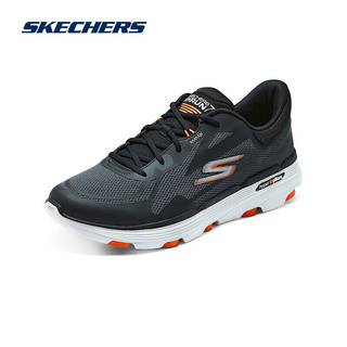 SKECHERS 斯凯奇 男女款运动跑步鞋高回弹舒适轻便透气织物鞋面129336 炭灰色/橘色/CCOR(男) 44