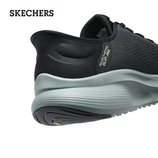 斯凯奇（Skechers）闪穿鞋2024夏季男鞋网面透气厚底216584 木炭色/黑色/CCBK 39.5