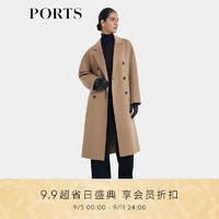 PORTS宝姿女装2024早秋通勤简约羊毛黑色弹力针织阔腿裤 黑色 8