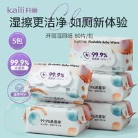 Kaili 开丽 湿厕纸家庭装女性经期湿巾私处清洁湿巾加大加厚擦屁股80抽