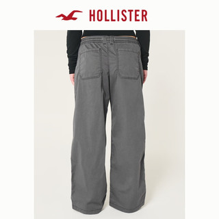 HOLLISTER24秋季低腰宽松抽绳腰头休闲裤装 女 KI356-4168 炭灰色 L (165/80A)标准版