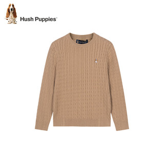 暇步士（Hush Puppies）童装男女童2024秋季青少款舒适弹力青春随性线织打底衫 奶油色 105cm