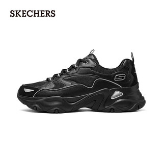 斯凯奇（Skechers）男鞋黑色老爹鞋复合底系带透气跑步鞋232490 全黑色/BBK 40