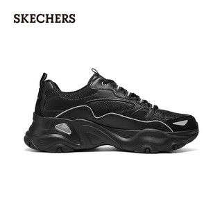 斯凯奇（Skechers）男鞋黑色老爹鞋复合底系带透气跑步鞋232490 全黑色/BBK 41