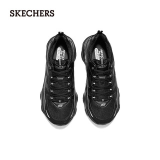 斯凯奇（Skechers）男鞋黑色老爹鞋复合底系带透气跑步鞋232490 全黑色/BBK 41