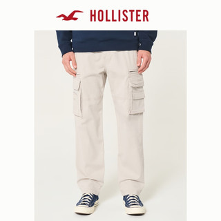 HOLLISTER24秋侧边大口袋休闲宽松工装裤长裤 男 KI330-4130 奶油色 36/30 175/92A