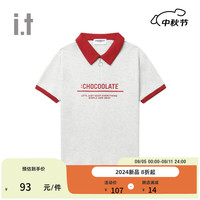 :CHOCOOLATEit 女装半拉链短袖polo衫2024秋季时尚简约风Y020 WHP/灰色 M