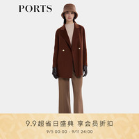 PORTS宝姿女装2024秋大衣LT9C088LWF062 复古棕