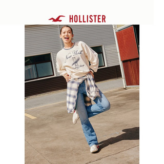 HOLLISTER24秋季辣妹水洗牛仔喇叭牛仔裤长裤 女 KI355-4339 靛蓝色 160/60A 00标准版