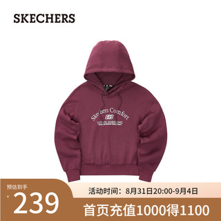 斯凯奇（Skechers）秋冬女加绒蓄热保暖时尚百搭柔软L324W051 粉黛色/02C9 XXL