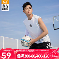 361° 361度运动背心男2023夏季新款AG戈登篮球冰感凉爽运动无袖上衣 本白 L