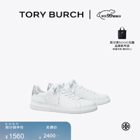 Tory Burch 汤丽柏琦  HOWELL COURT 牛皮革系带运动鞋 79646 钛白色/银色 101 7 37.5