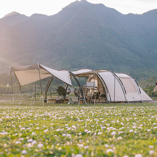 Naturehike 挪客云舟四杆大隧道帐篷两室一厅防风防雨防晒多人大前厅露营野餐 大号