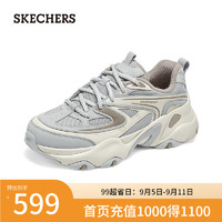 斯凯奇（Skechers）女子复古高透气舒适支撑干爽百搭时尚150522 浅灰色/多彩色/LGMT 39.5